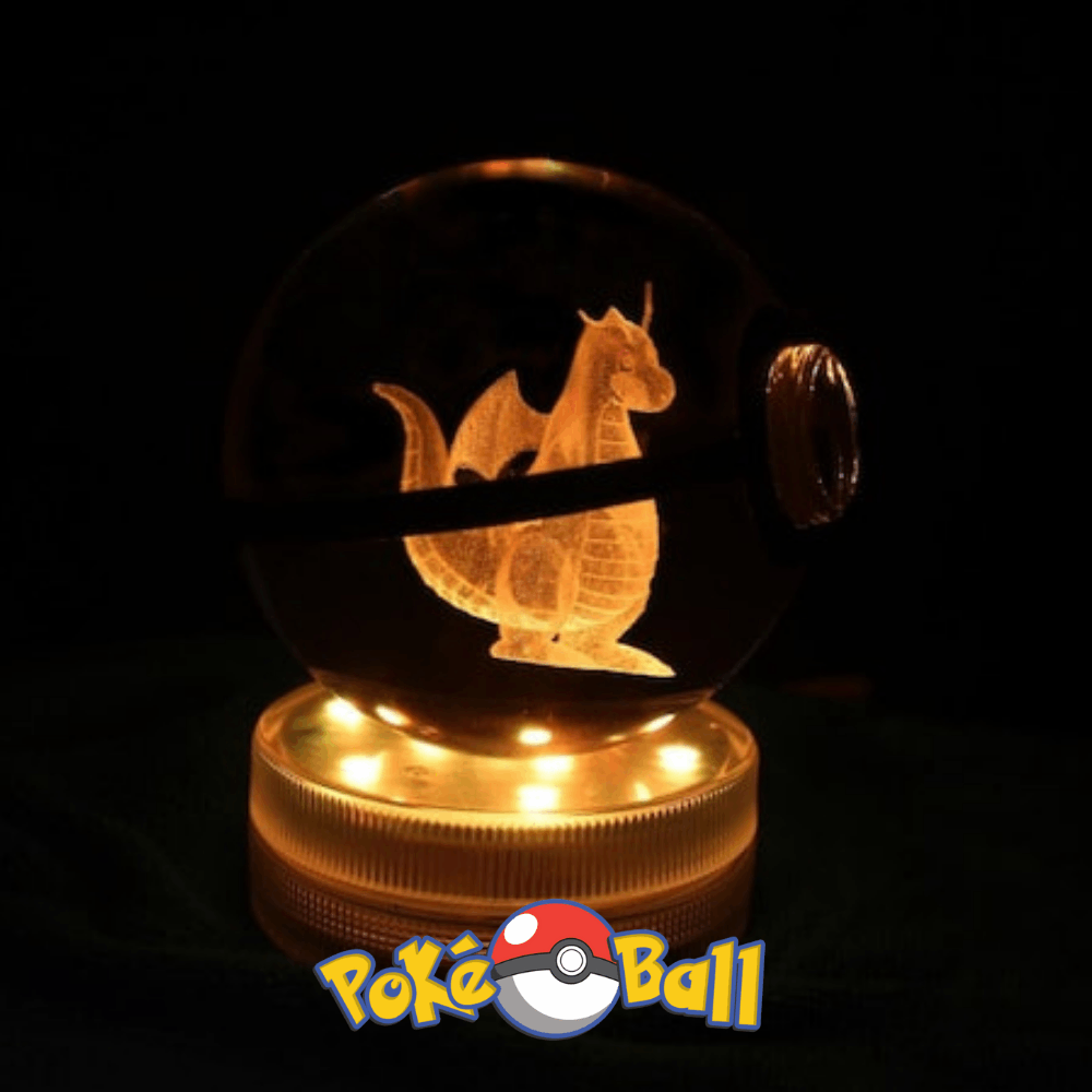 Glowing Crystal Pokeball Dragonite / Ball Base & Remote