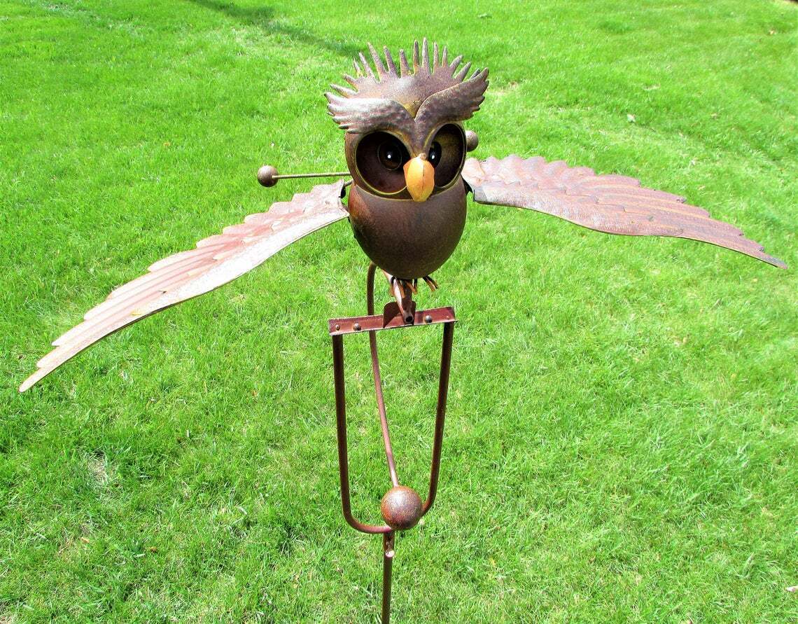 Cinnamones Garden Art-Bird Patio Decoration Standing Owl