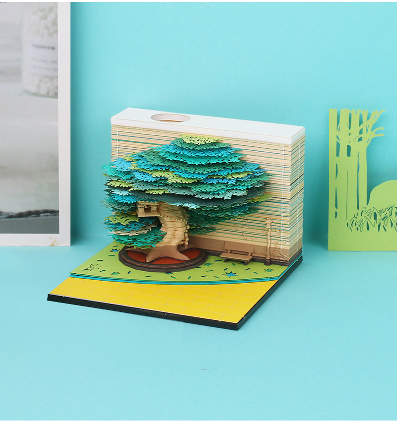 The Orienta – Handcrafted Omoshiroi Calendars Zen Tree Memo Pad (Green) / 2024
