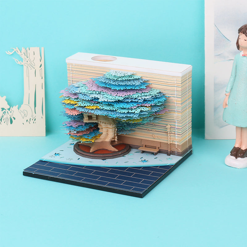 The Orienta – Handcrafted Omoshiroi Calendars Zen Tree Memo Pad (Blue) / 2024