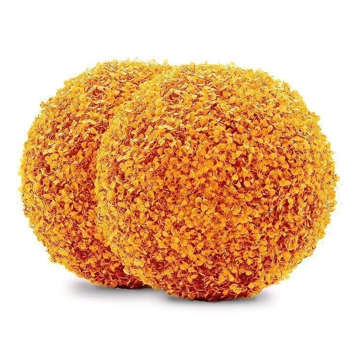 Illustralect – Artificial Plant Topiary Ball Orange Eucalyptus / Small - 9.84Inch