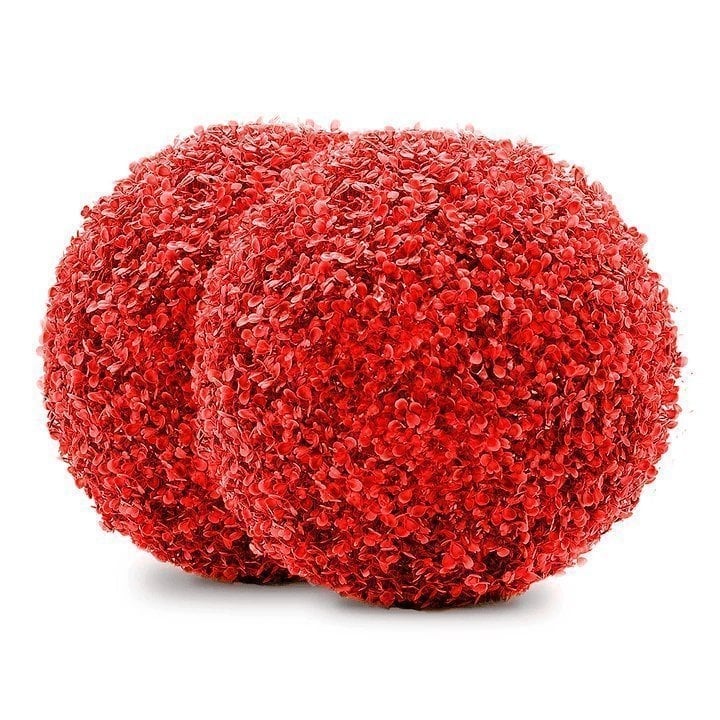 Illustralect – Artificial Plant Topiary Ball Red Eucalyptus / Small - 9.84Inch