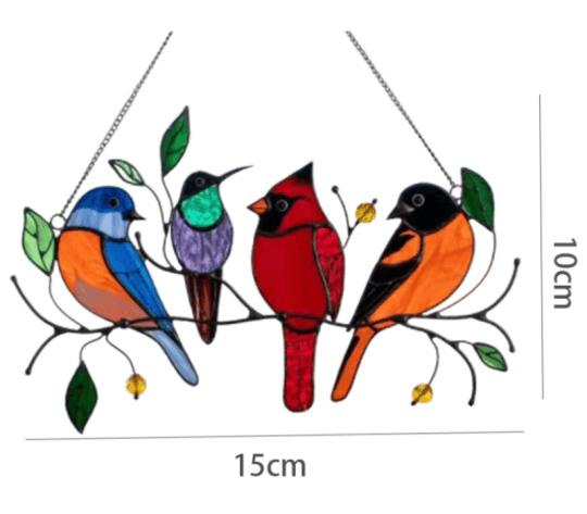 The Best Gift-Birds Stained Window Panel Hangings