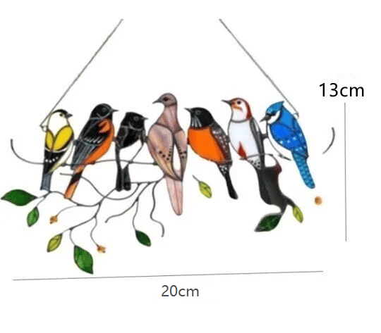 The Best Gift-Birds Stained Window Panel Hangings