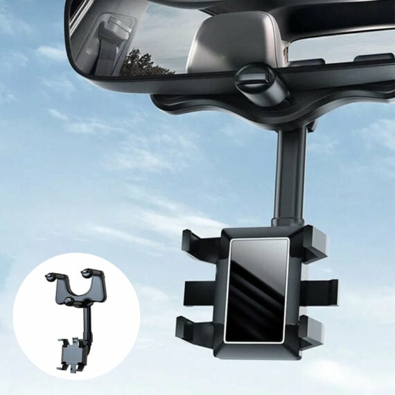 Multifunctional 360° Car Rearview Mirror Phone Holder Buy 1 Pc