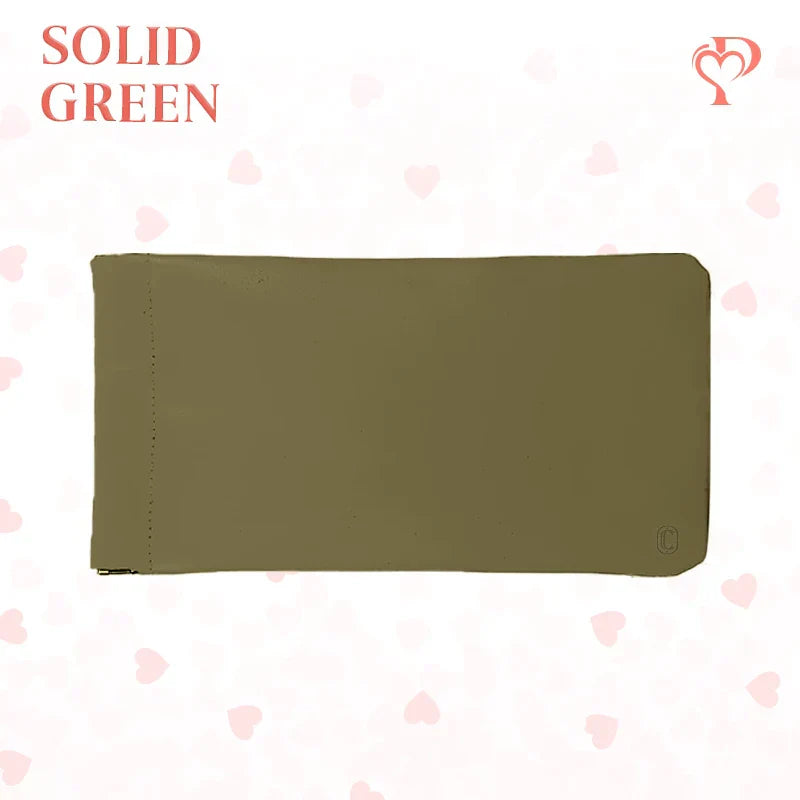 Pouchic – Snap Closure Leather Organizer Pouch Slim / Green