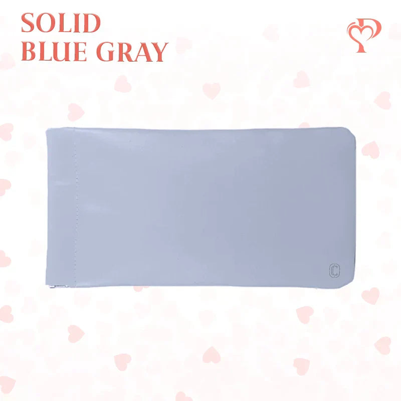 Pouchic – Snap Closure Leather Organizer Pouch Slim / Blue Gray