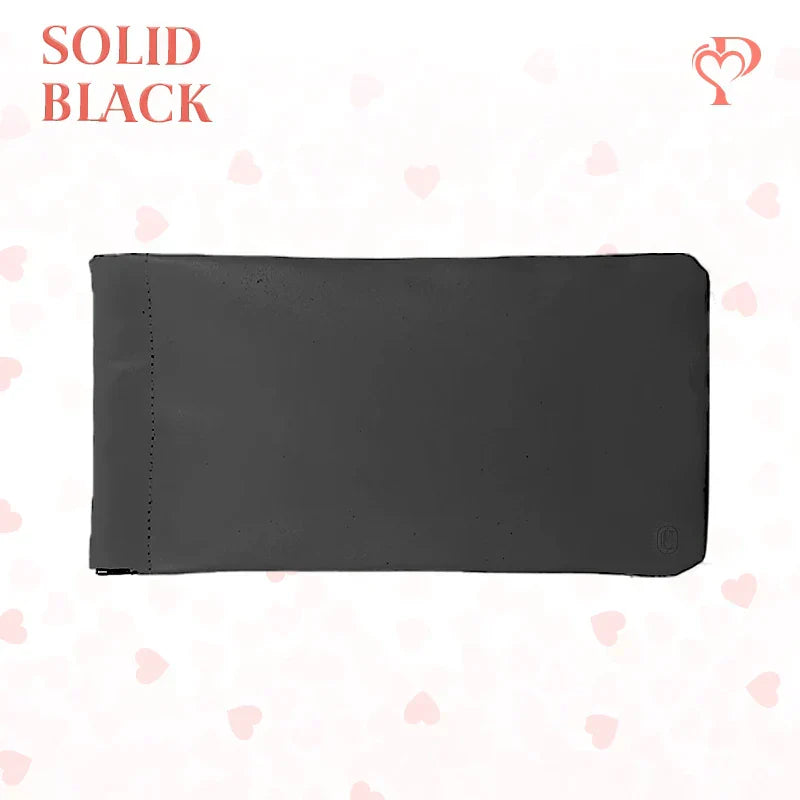 Pouchic – Snap Closure Leather Organizer Pouch Slim / Black