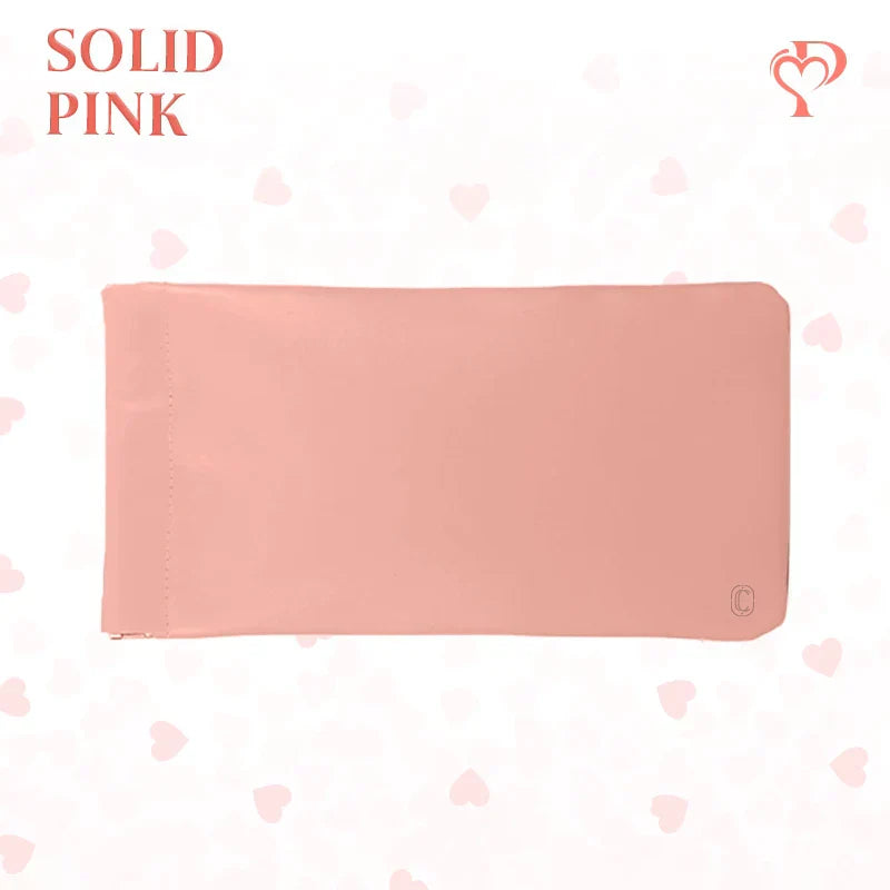 Pouchic – Snap Closure Leather Organizer Pouch Slim / Pink