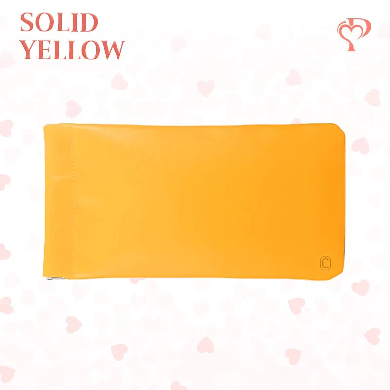Pouchic – Snap Closure Leather Organizer Pouch Slim / Yellow
