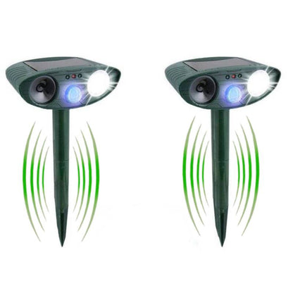 Outdoor Ultrasonic Animal Repeller - Solar Powered Pack Of 2 Animal-Repeller