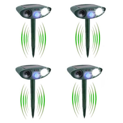 Outdoor Ultrasonic Animal Repeller - Solar Powered Pack Of 4 Animal-Repeller