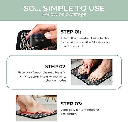 Nooro Ems Electric Foot Stimulation Massager Usb Rechargeable & Foldable
