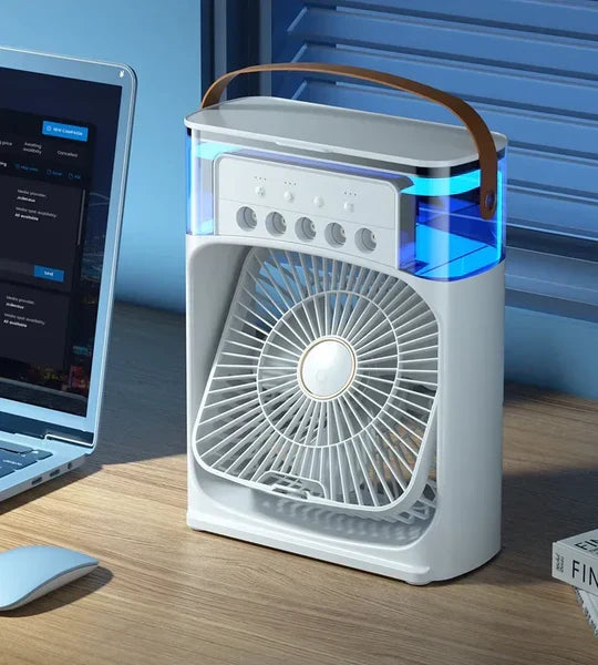 Portable Air Conditioner Fan With Water Cooling & Humidifier White
