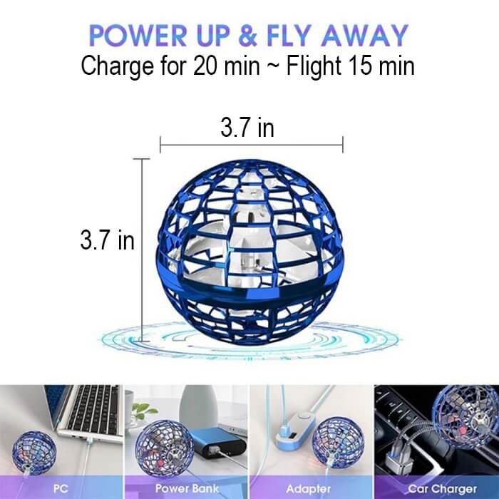 Atmotoys Globe-Shaped Mini Drone Flying Orb Ball With Led