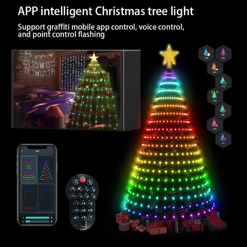 Multi-Color Led Animated Outdoor Christmas Tree Lights Treewrap Lights (Lights You Place Over An