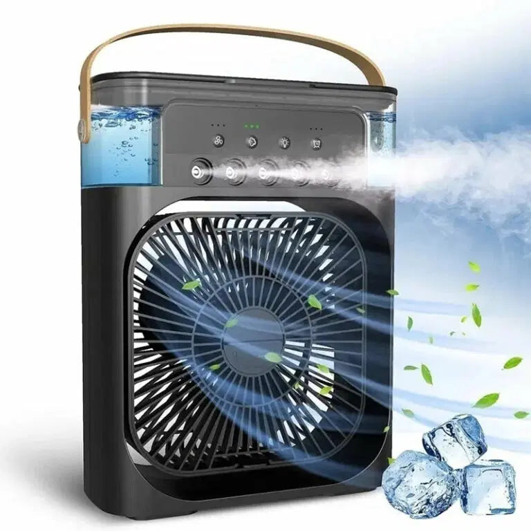 Portable Air Conditioner Fan With Water Cooling & Humidifier Black