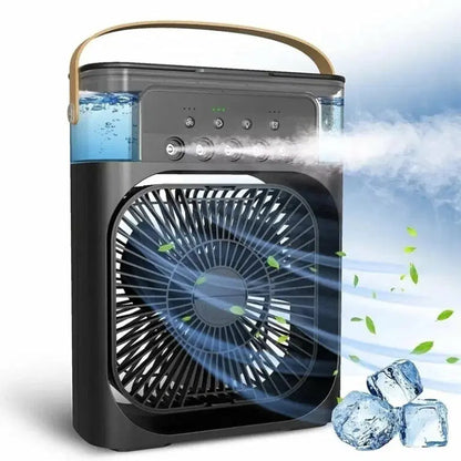 Portable Air Conditioner Fan With Water Cooling & Humidifier Black