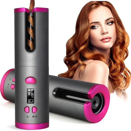 Best Automatic Rotating Curling Iron - Cordless Hair Curler Wand For Beach Waves
