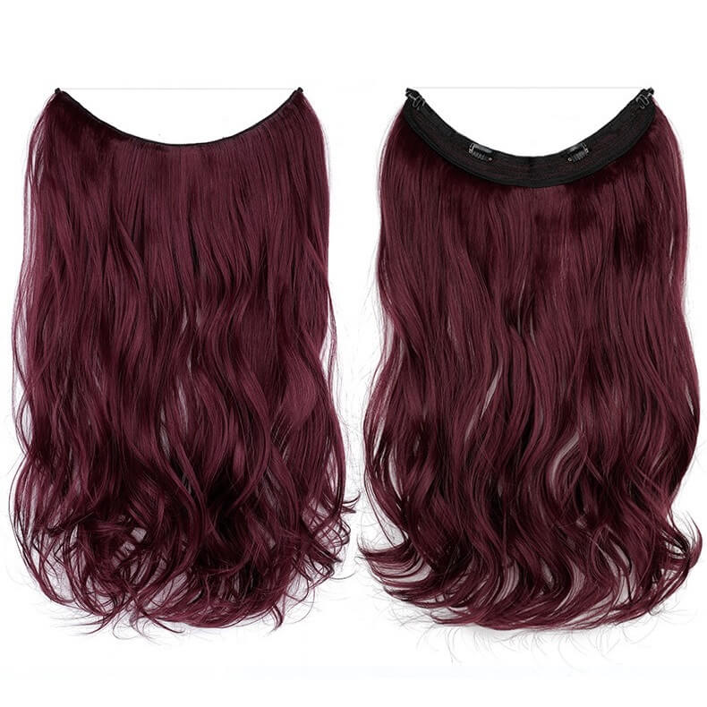 best-halo-curly-hair-extensions-top-rated-ladies-hair-pieces-for-women 99J-118 Curly (Wine Red)