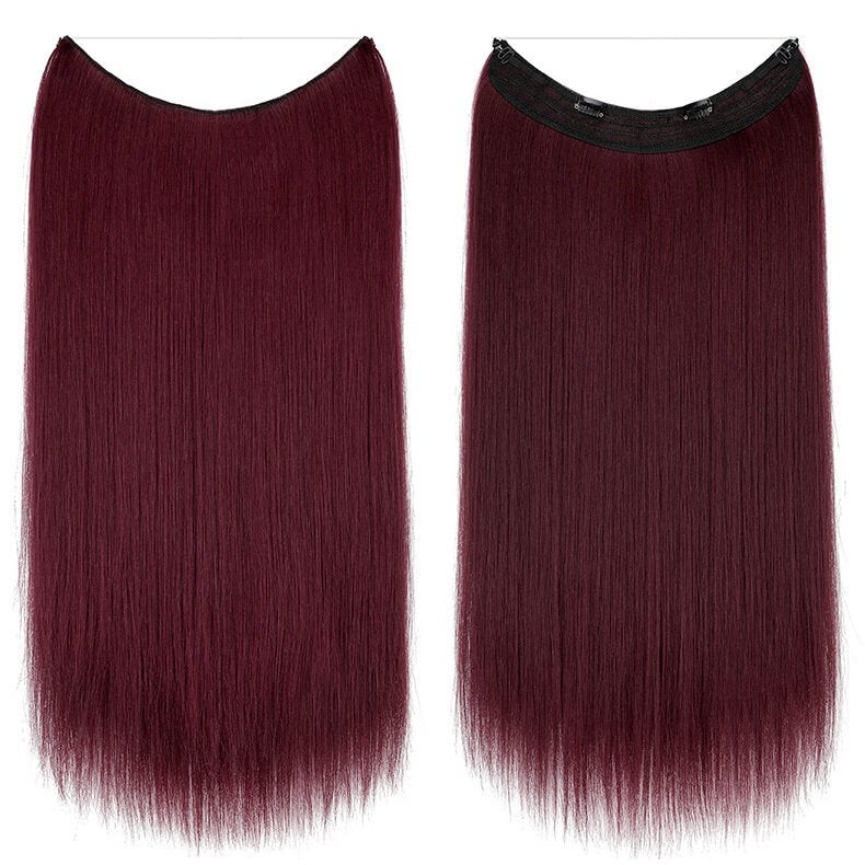 best-halo-curly-hair-extensions-top-rated-ladies-hair-pieces-for-women 99J-118 Straight (Wine Red)