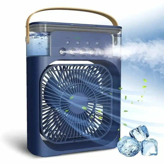 Portable Air Conditioner Fan With Water Cooling & Humidifier Blue