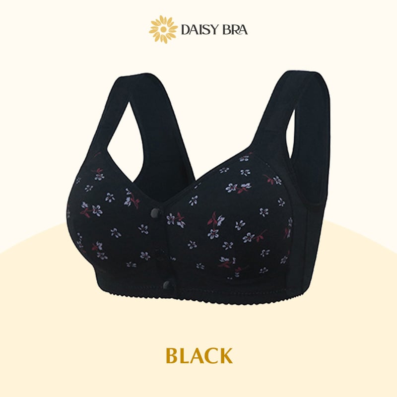 Daisy Bra – Comfortable & Convenient Front Button Black / S