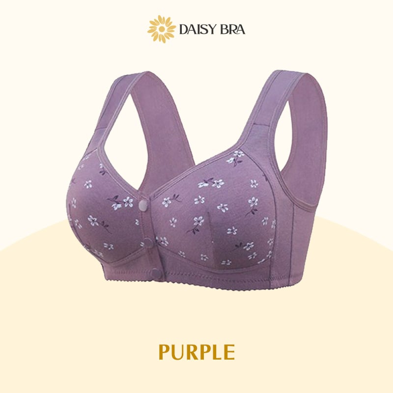 Daisy Bra – Comfortable & Convenient Front Button Purple / S
