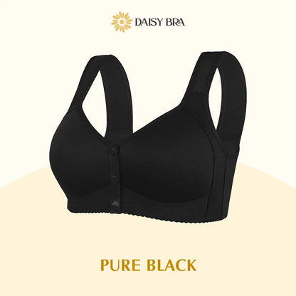 Daisy Bra – Comfortable & Convenient Front Button Pure Black / S