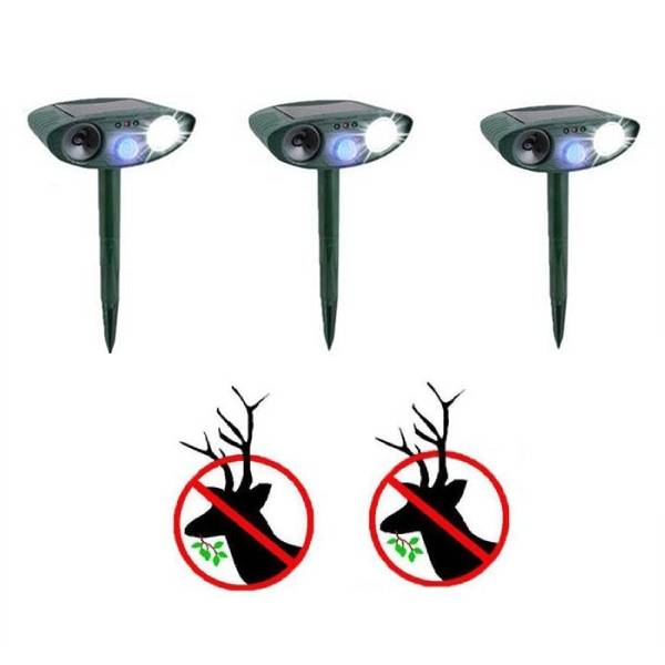 Ultrasonic Deer Repeller Solar Powered Pack Of 3 Animal-Repeller