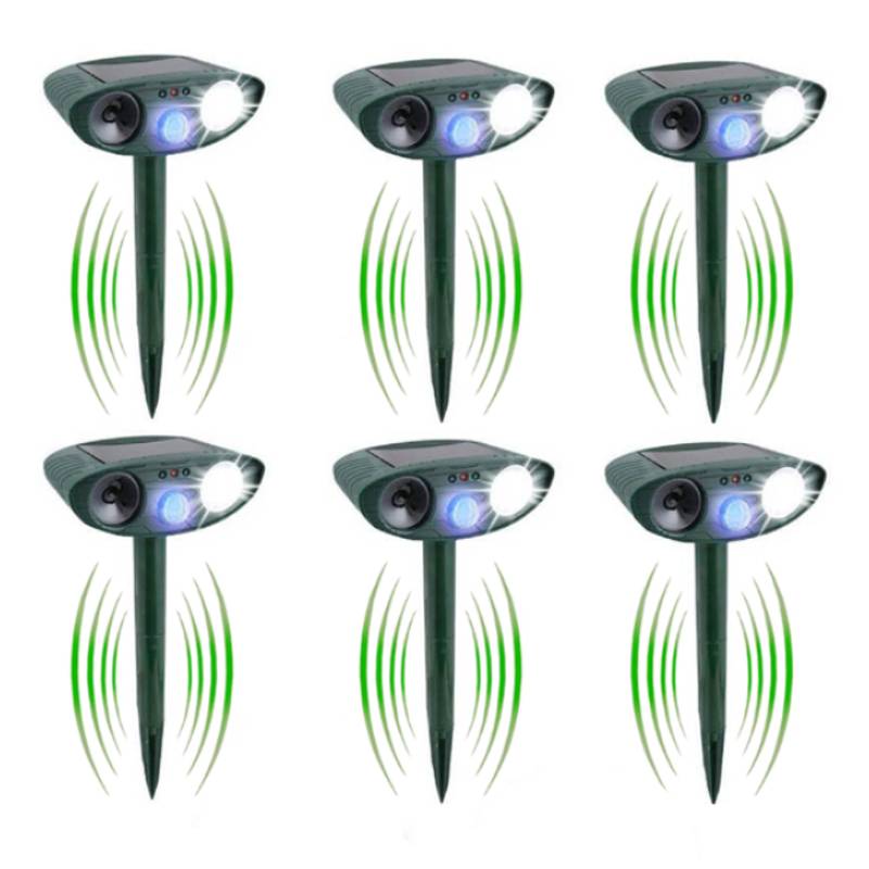Outdoor Ultrasonic Animal Repeller - Solar Powered Pack Of 6 Animal-Repeller