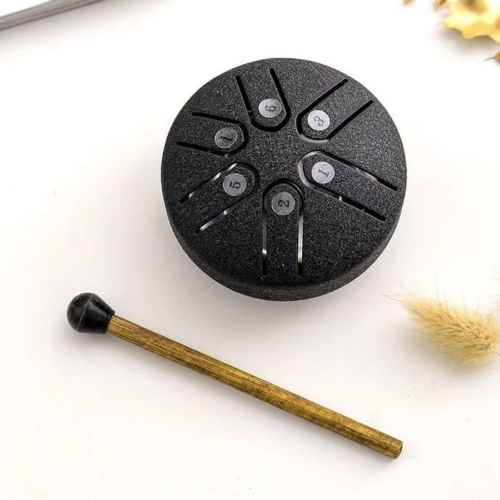 Simplycie – Buddha Stones Mini Steel Tongue Drum Kit Black / 3 Inch