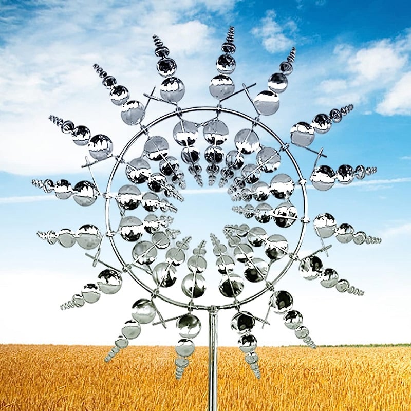 Garden Kinetic Wind Spinners - Yard Magic Metal Windmill Sculptures