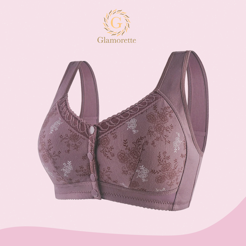 Glamorette – Cotton Front Closure Bra Purple / 2Xl