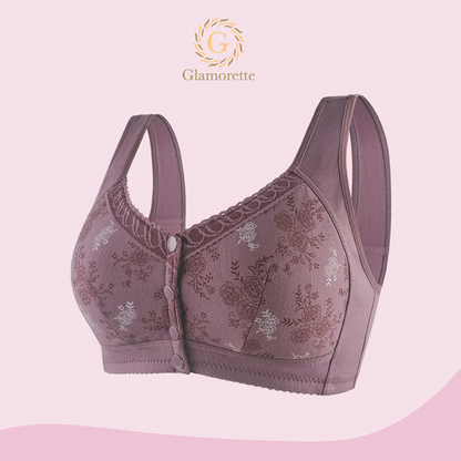 Glamorette – Cotton Front Closure Bra Purple / 2Xl