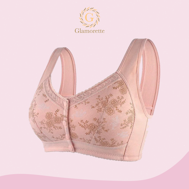Glamorette – Cotton Front Closure Bra Pink / 2Xl