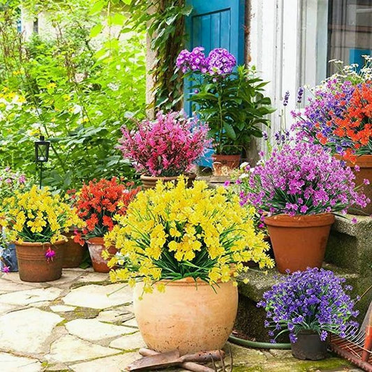 Outdoor Artificial Flowers One Bunch Of Each Color