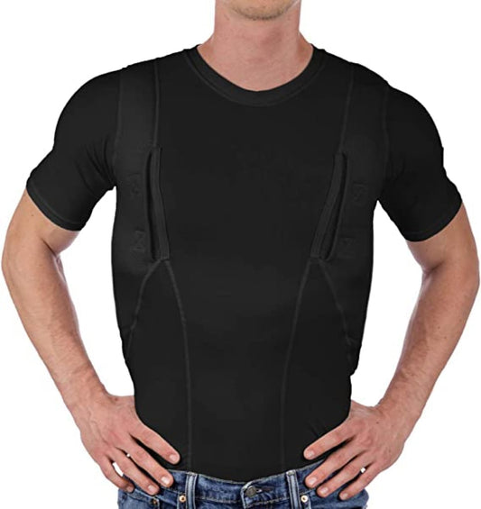 Men/Women’s Concealed Leather Holster T-Shirt Men / Black S