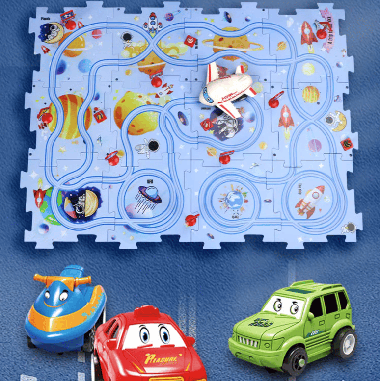 Children’s Educational Puzzle Track Car Play Set Dinosaur Land / Extra-Car