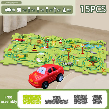 Children’s Educational Puzzle Track Car Play Set Forest Park / 15Pcs