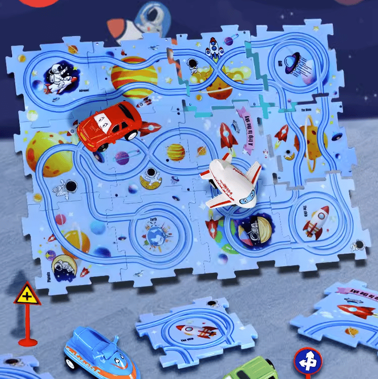 Children’s Educational Puzzle Track Car Play Set