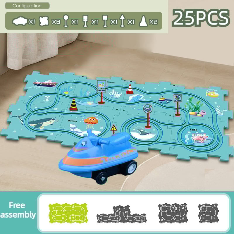 Children’s Educational Puzzle Track Car Play Set