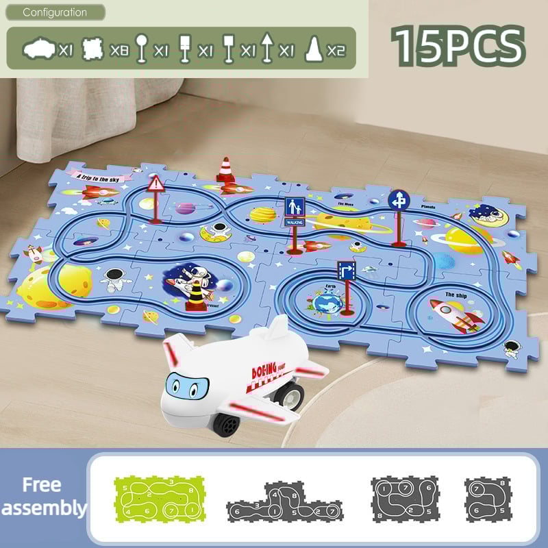 Children’s Educational Puzzle Track Car Play Set Outer Space / 15Pcs