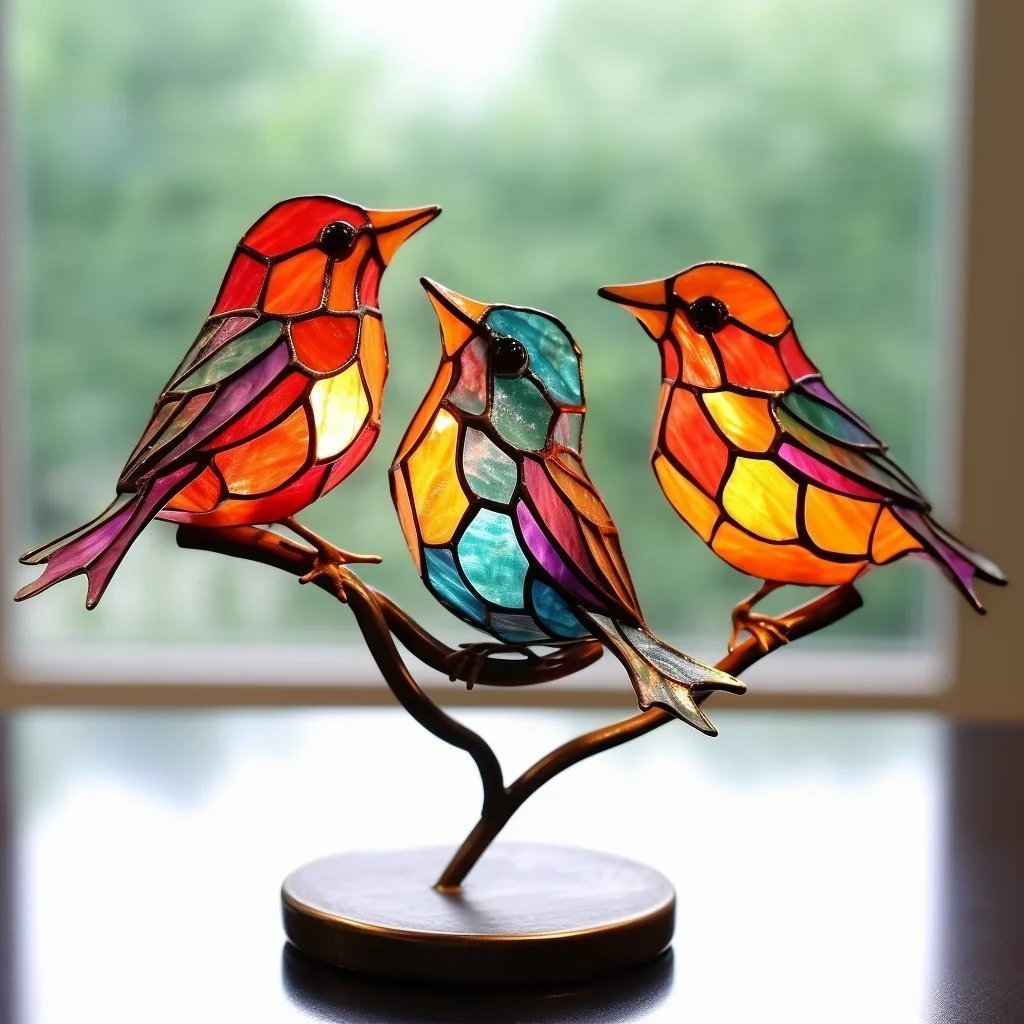 Acrylic Birds On Branch Desktop Ornaments Trust