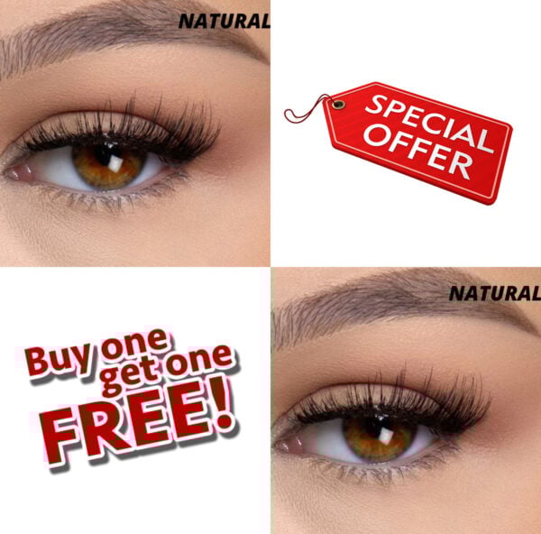 Buy 1 Get Free – Reusable Magnetic Eyelashes Natural /