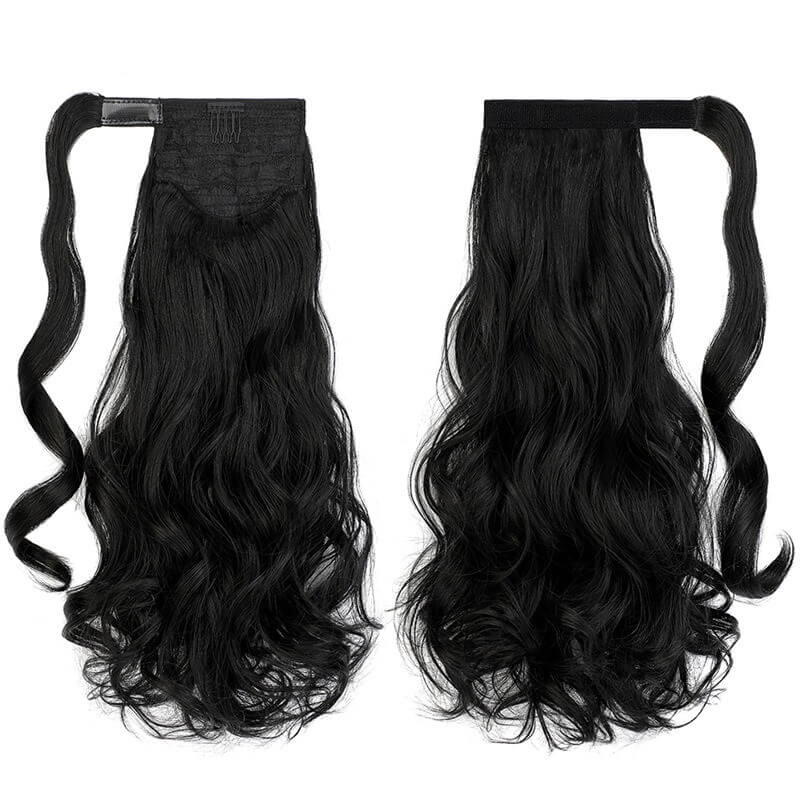ponytail-hair-piece-extensions-clip-in-curly-fake-pony-tail #1 Curly (Jet Black)