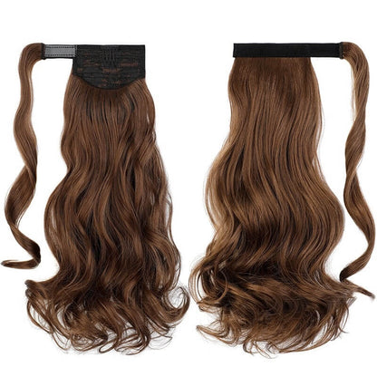 ponytail-hair-piece-extensions-clip-in-curly-fake-pony-tail 10-12# Curly (Chestnut Brown)