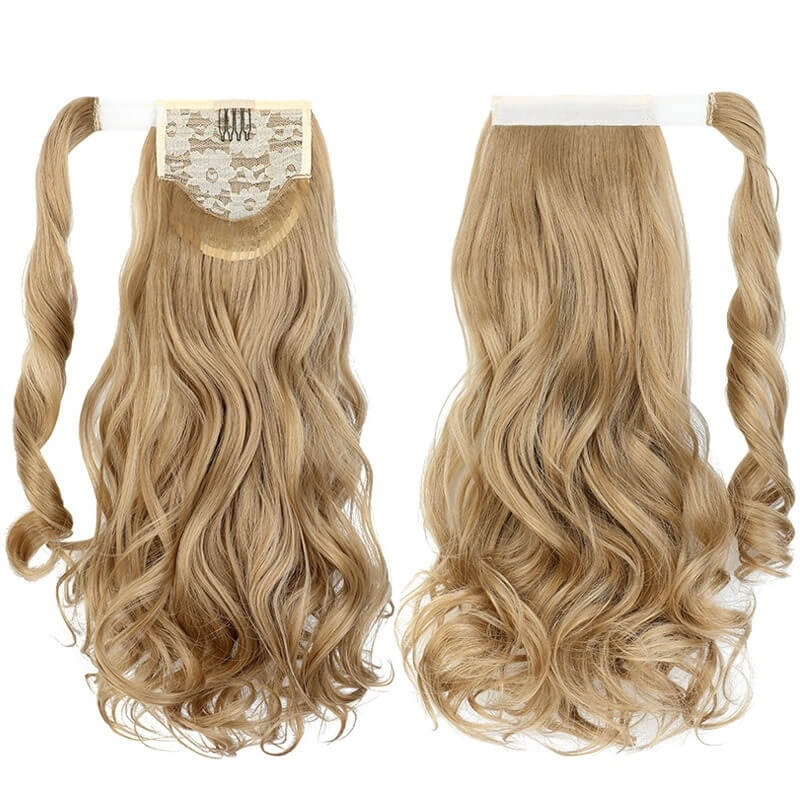ponytail-hair-piece-extensions-clip-in-curly-fake-pony-tail 24# Curly (Dirty Blonde)