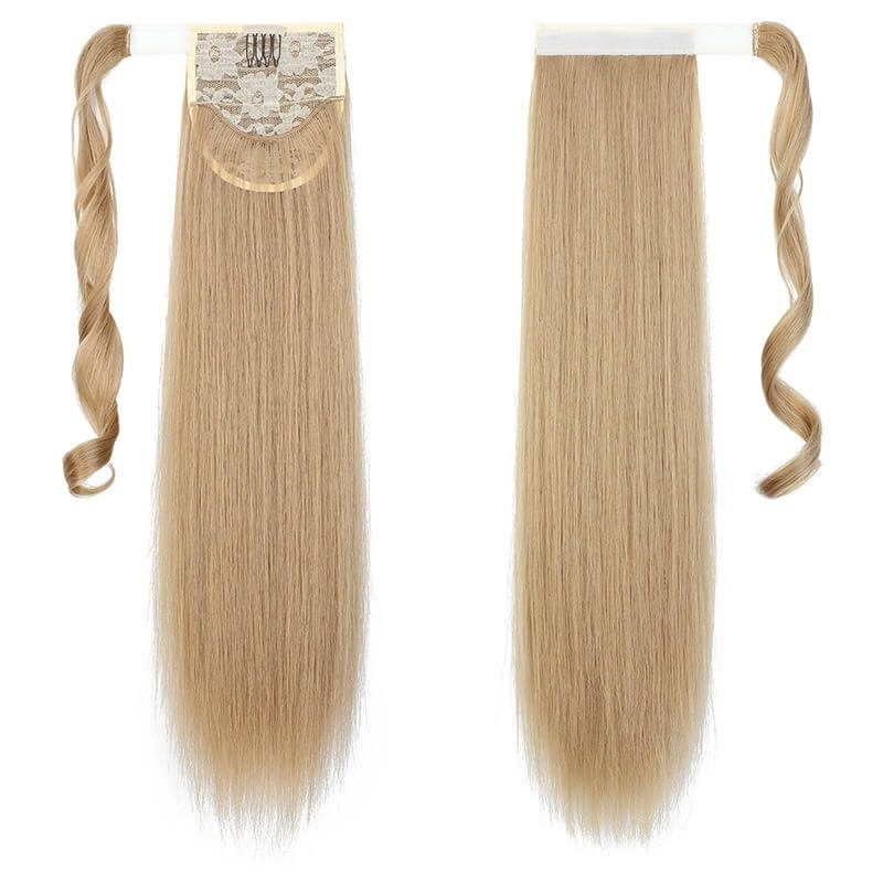 ponytail-hair-piece-extensions-clip-in-curly-fake-pony-tail 24# Straight (Dirty Blonde)