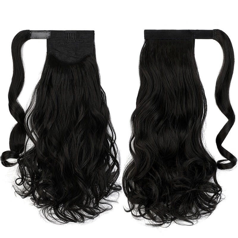 ponytail-hair-piece-extensions-clip-in-curly-fake-pony-tail 2A Curly (Natural Black)